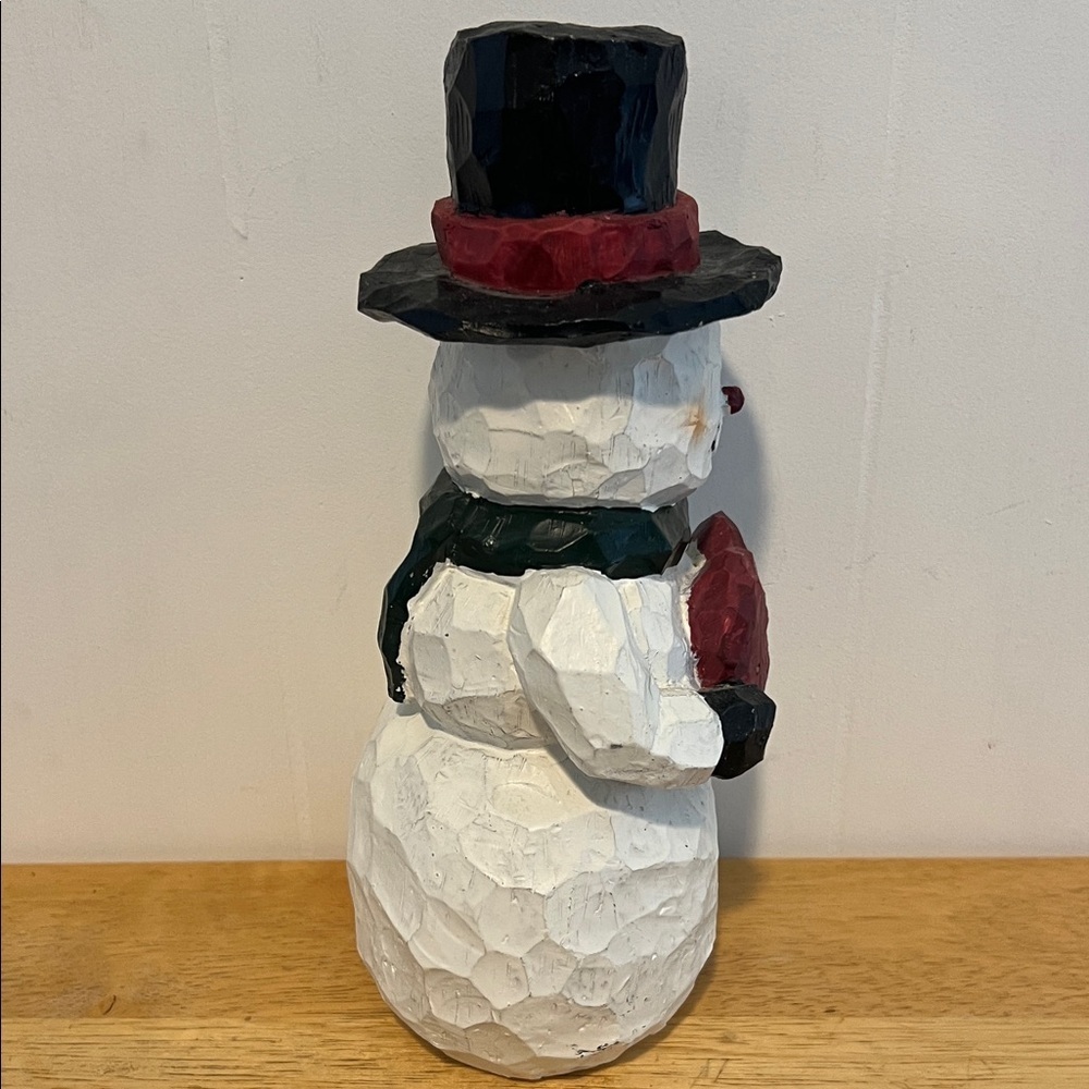 Festive Snowman with Heart - White, Black, Red - Picture 4 of 5